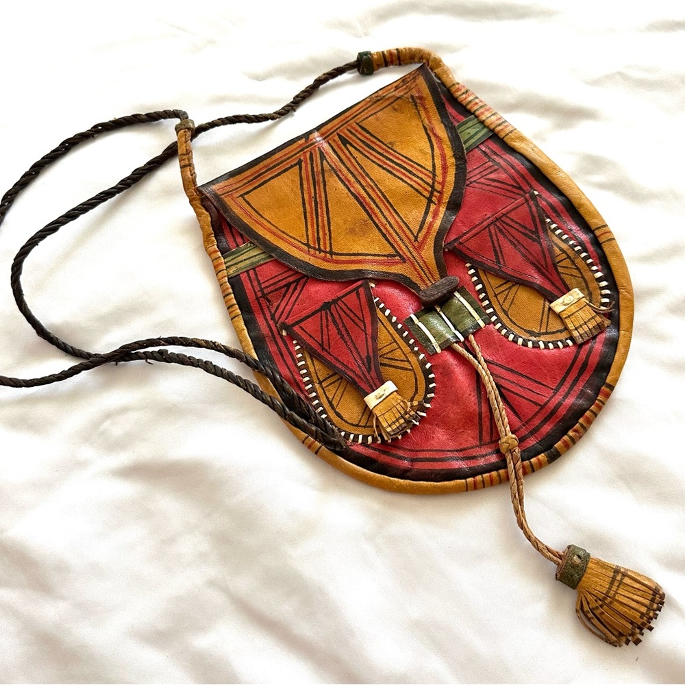 Vintage Red and Brown Leather Bag